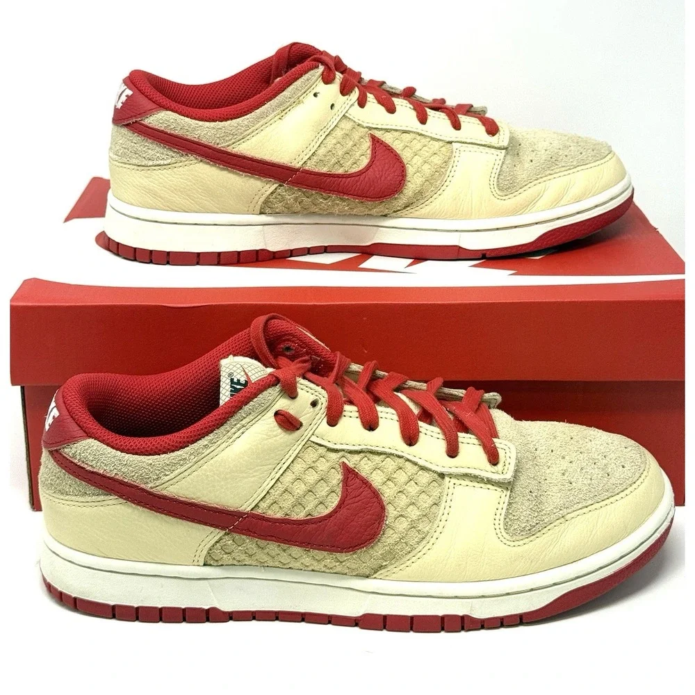 Nike Dunk Low Retro SE Pale Vanilla University Red Men's Size 10 HJ9100-294